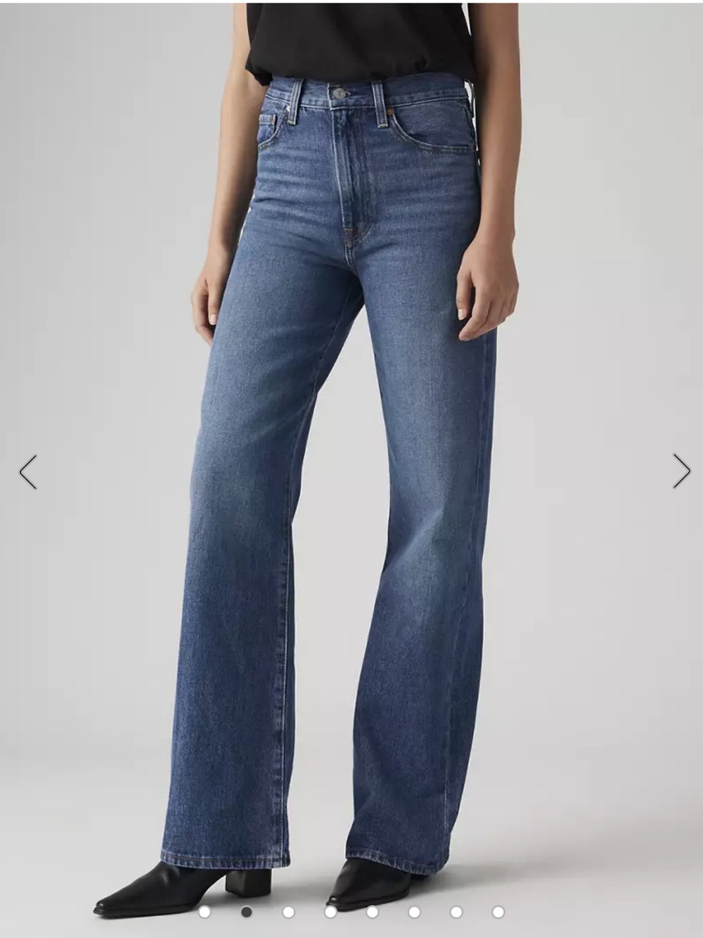 Levi's Blue High-Rise Wide Leg Jeans